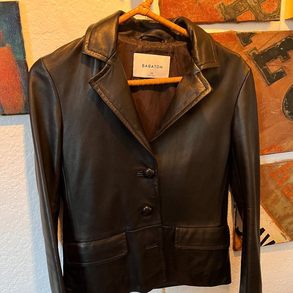 Babaton Sold-Out Blazer-Style Leather Jacket XS